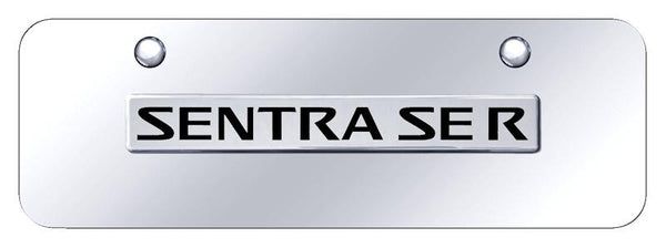 Nissan Sentra SER Chrome on Chrome 3D Bar Mini License Plate - SSER.N.CCM