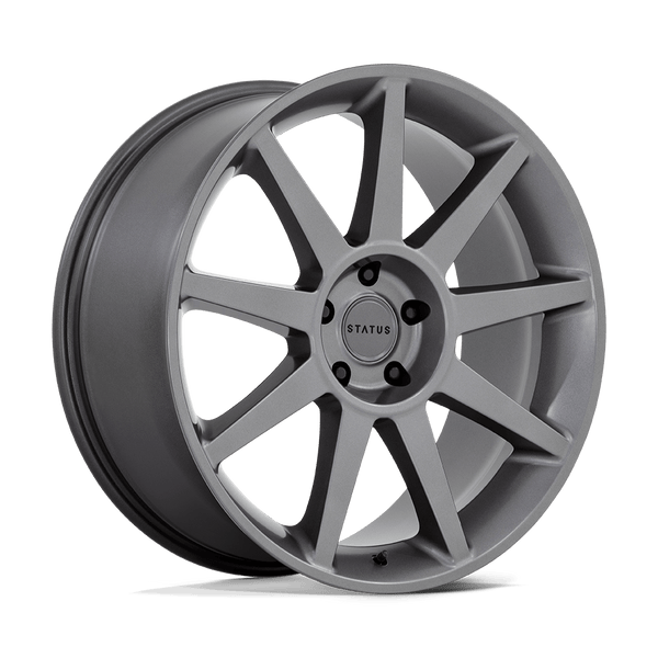 Status MAMMOTH MATTE ANTHRACITE Wheels for 2015-2022 FORD MUSTANG GT NON BREMBO [] - 22X9.5 30 mm - 22"  - (2022 2021 2020 2019 2018 2017 2016 2015)