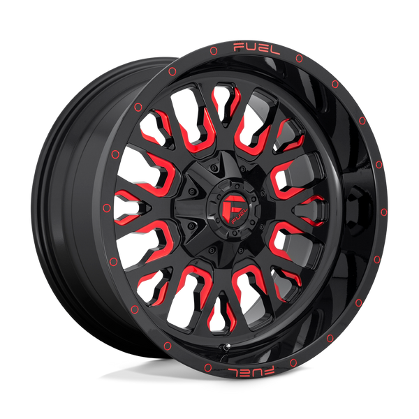 Fuel 1PC D612 STROKE GLOSS BLACK RED TINTED CLEAR Wheels for 2021-2022 FORD BRONCO [] - 18X9 -12 MM - 18"  - (2022 2021)