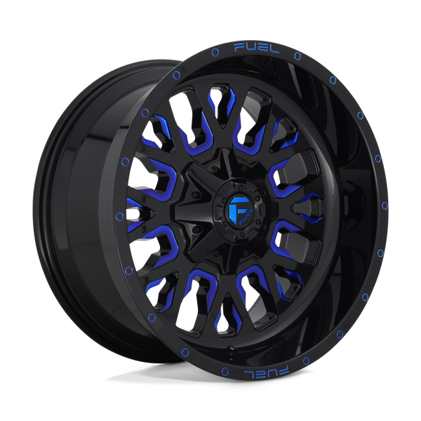 Fuel 1PC D645 STROKE GLOSS BLACK BLUE TINTED CLEAR Wheels for 2010-2020 FORD F-150 [] - 18X9 1 mm - 18"  - (2020 2019 2018 2017 2016 2015 2014 2013 2012 2011 2010)