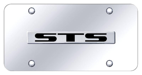 Cadillac STS Chrome on Chrome 3D Bar License Plate - STS.N.CC