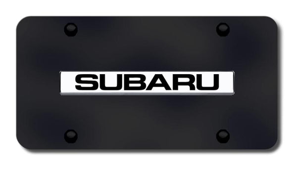 Subaru Chrome on Black 3D Bar License Plate - SUB.N.CB