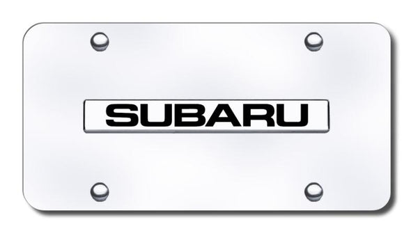 Subaru Chrome on Chrome 3D Bar License Plate - SUB.N.CC