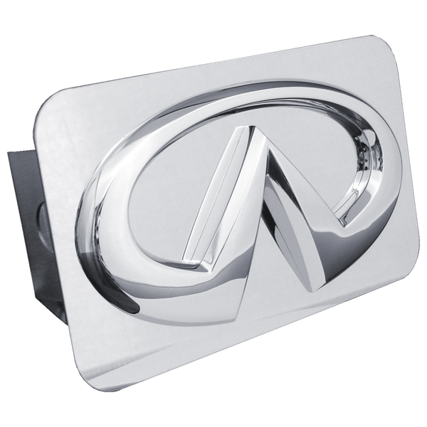 Infiniti Logo Class III Hitch Plug - Chrome on Mirrored - T.INFL.CC