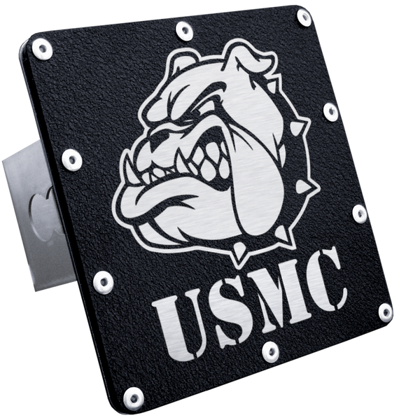 USMC Bulldog Head Class III Hitch Plug - Rugged Black - T.MCH.RB