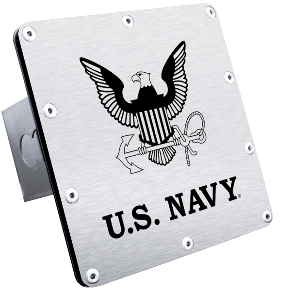 U.S. Navy Insignia Class III Hitch Plug - Brushed - T.NAVY2.S