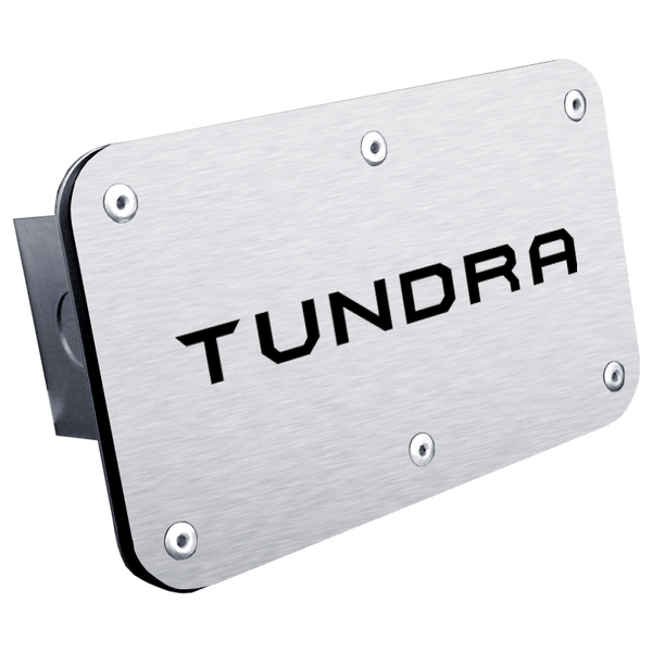 Tundra Name Class III Trailer Hitch Plug - Brushed - T.TUNN.S