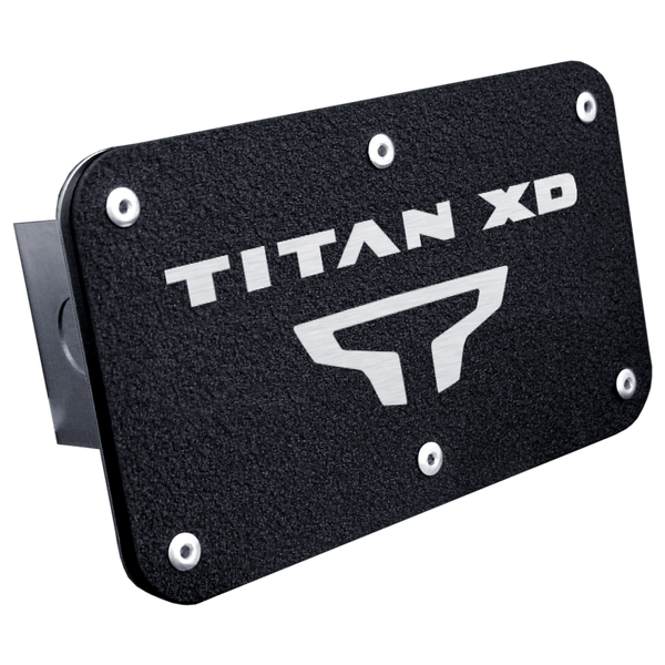 Titan XD Name and Logo Class III Hitch Plug - Rugged Black - T.TXDNL.RB