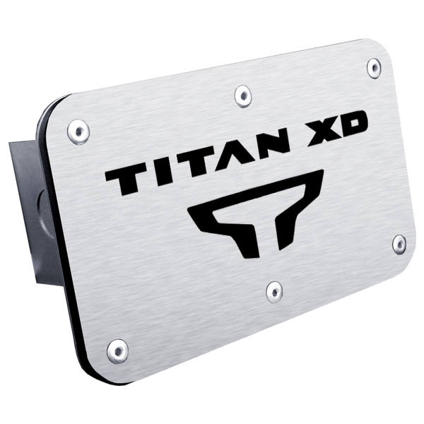 Titan XD Name and Logo Class III Hitch Plug - Brushed - T.TXDNL.S