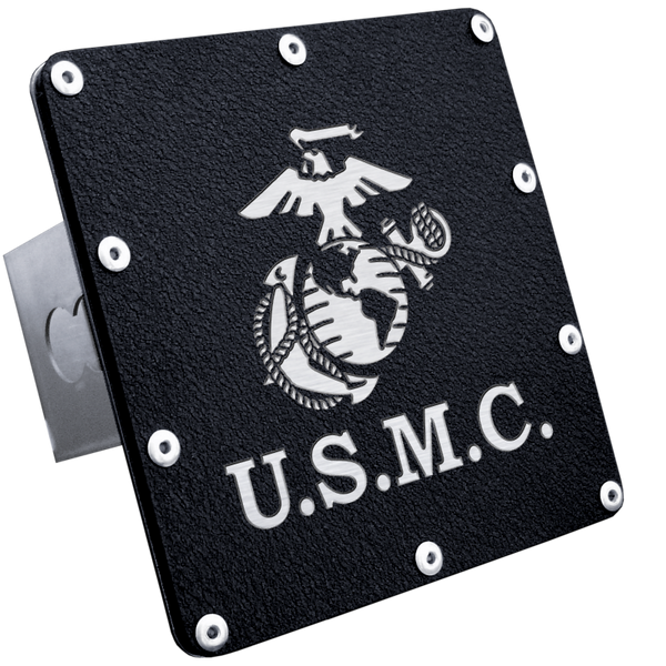 U.S.M.C. Class III Trailer Hitch Plug - Rugged Black - T.USMC.RB