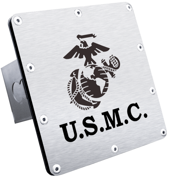 U.S.M.C. Class III Trailer Hitch Plug - Brushed - T.USMC.S