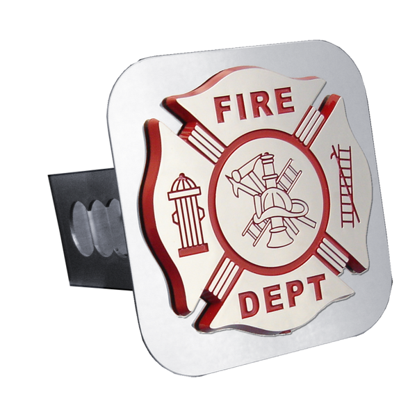 Fire Department Logo Class II Trailer Hitch Plug - Mirrored - T2.FIRE.C