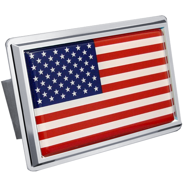 USA Flag Class II Trailer Hitch Plug - Mirrored - T2.FLAG.C