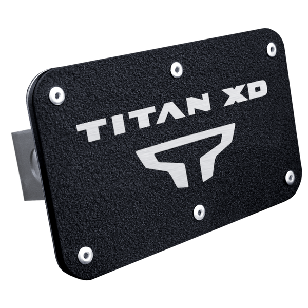 Titan XD Name and Logo Class II Hitch Plug - Rugged Black - T2.TXDNL.RB