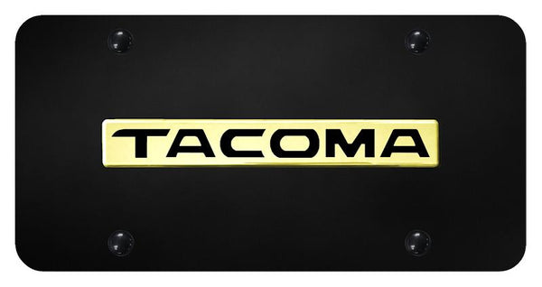 Toyota Tacoma Gold on Black 3D Bar License Plate - TAC.N.GB