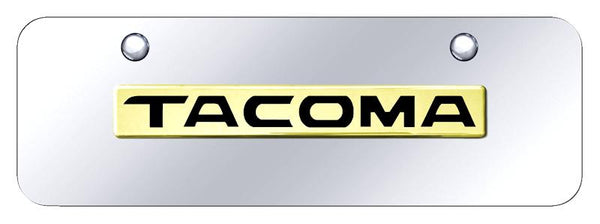 Toyota Tacoma Gold on Chrome 3D Bar Mini License Plate - TAC.N.GCM