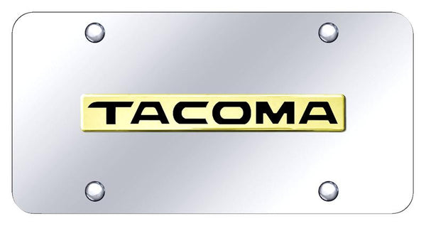 Toyota Tacoma Gold on Chrome 3D Bar License Plate - TAC.N.GC