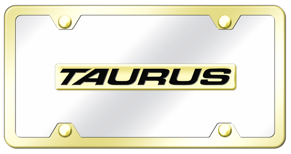 Ford Taurus Name Plate Kit - Gold on Mirrored License Plate - TAU.N.GCK