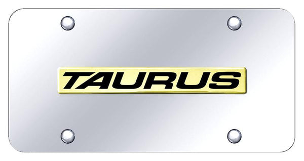 Ford Taurus Gold on Chrome 3D Bar License Plate - TAU.N.GC