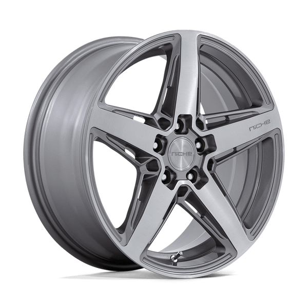 Niche 1PC M270 TERAMO ANTHRACITE BRUSHED FACE TINT CLEAR Wheels for 2017-2022 ACURA ILX [] - 18X8 30 mm - 18"  - (2022 2021 2020 2019 2018 2017)
