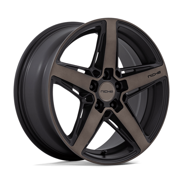 Niche 1PC M271 TERAMO MATTE BLACK WITH DOUBLE DARK TINT FACE Wheels for 2014-2020 ACURA RLX [] - 18X8 30 mm - 18"  - (2020 2019 2018 2017 2016 2015 2014)