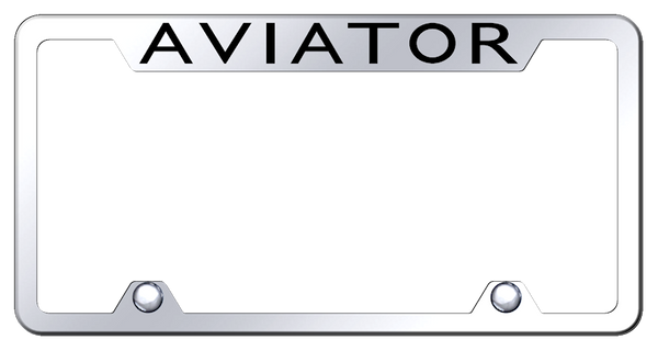 Lincoln Aviator Steel Truck Cut-Out Frame - Laser Etched Mirrored License Plate Frame - TF.AVI.EC