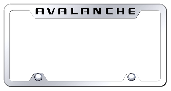 Chevrolet Avalanche Steel Truck Cut-Out Frame - Laser Etched Mirrored License Plate Frame - TF.AVL.EC