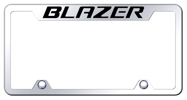 Chevrolet Blazer Steel Truck Cut-Out Frame - Laser Etched Mirrored License Plate Frame - TF.BLZ.EC