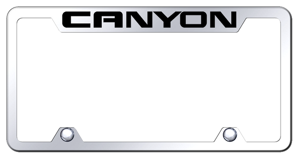 GMC Canyon Steel Truck Cut-Out Frame - Laser Etched Mirrored License Plate Frame - TF.CAN.EC