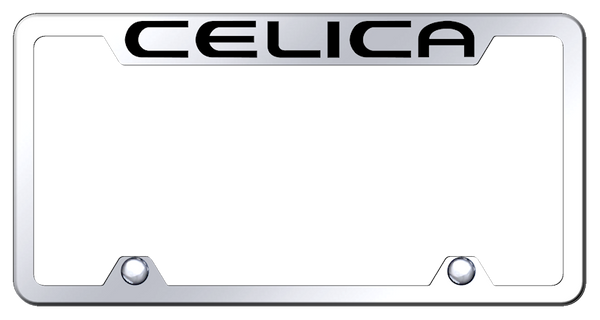 Toyota Celica Steel Truck Cut-Out Frame - Laser Etched Mirrored License Plate Frame - TF.CEL.EC