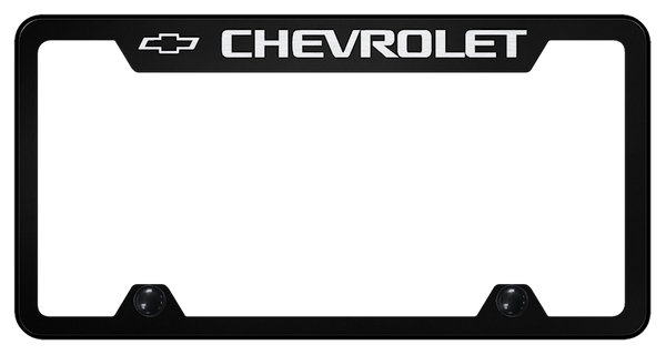 Chevrolet Chevrolet Steel Truck Cut-Out Frame - Laser Etched Black License Plate Frame - TF.CHV.EB