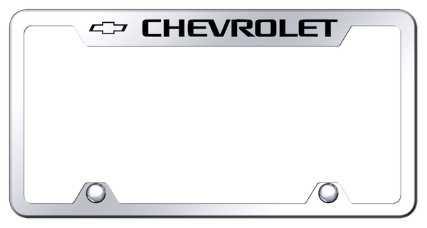 Chevrolet Chevrolet Steel Truck Cut-Out Frame - Laser Etched Mirrored License Plate Frame - TF.CHV.EC