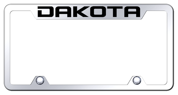 Dodge Dakota Steel Truck Cut-Out Frame - Laser Etched Mirrored License Plate Frame - TF.DAK.EC