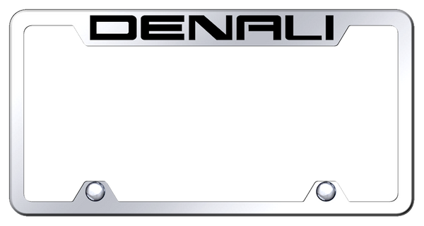 GMC Denali Steel Truck Cut-Out Frame - Laser Etched Mirrored License Plate Frame - TF.DEN.EC