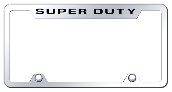 Ford Super Duty Steel Truck Cut-Out Frame - Laser Etched Mirrored License Plate Frame - TF.DTY.EC