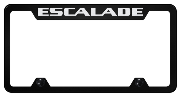 Cadillac Escalade Steel Truck Cut-Out Frame - Laser Etched Black License Plate Frame - TF.ESA.EB