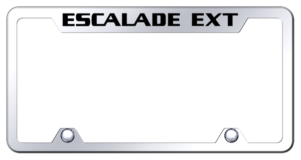 Cadillac Escalade EXT Steel Truck Cut-Out Frame - Etched Mirrored License Plate Frame - TF.EXT.EC