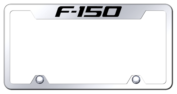 Ford F-150 Steel Truck Cut-Out Frame - Laser Etched Mirrored License Plate Frame - TF.F15.EC