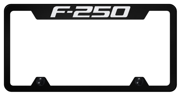 Ford F-250 Steel Truck Cut-Out Frame - Laser Etched Black License Plate Frame - TF.F25.EB