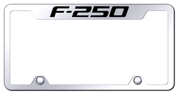 Ford F-250 Steel Truck Cut-Out Frame - Laser Etched Mirrored License Plate Frame - TF.F25.EC