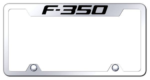 Ford F-350 Steel Truck Cut-Out Frame - Laser Etched Mirrored License Plate Frame - TF.F35.EC