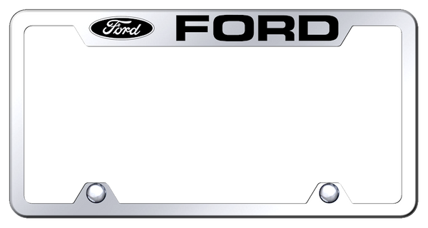 Ford Ford Steel Truck Cut-Out Frame - Laser Etched Mirrored License Plate Frame - TF.FOR.EC