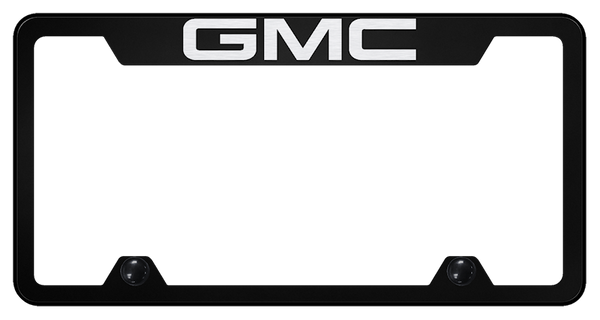 GMC GMC Steel Truck Cut-Out Frame - Laser Etched Black License Plate Frame - TF.GMC.EB