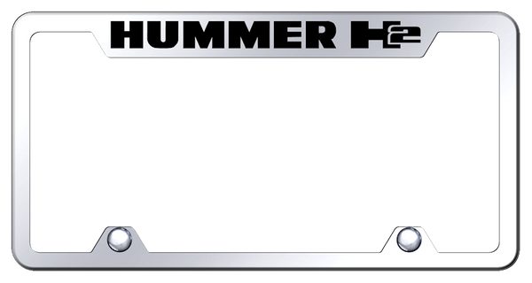 Hummer Hummer H2 Steel Truck Cut-Out Frame - Laser Etched Mirrored License Plate Frame - TF.H2.EC