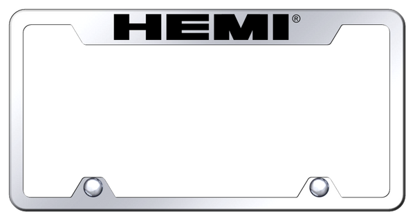 Mopar Hemi Steel Truck Cut-Out Frame - Laser Etched Mirrored License Plate Frame - TF.HEM.EC