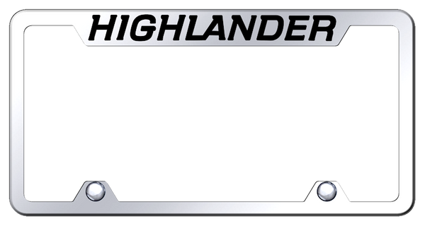 Toyota Highlander Steel Truck Cut-Out Frame - Laser Etched Mirrored License Plate Frame - TF.HIL.EC