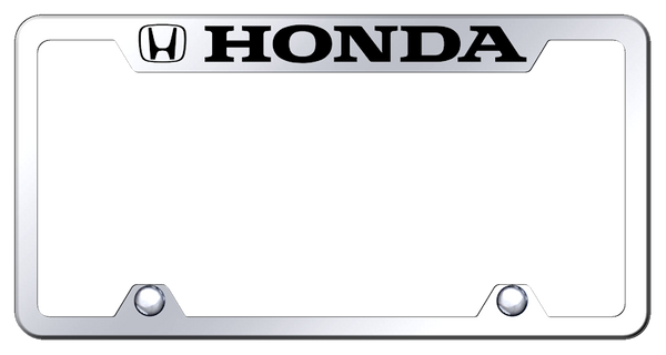 Honda Honda Steel Truck Cut-Out Frame - Laser Etched Mirrored License Plate Frame - TF.HON.EC