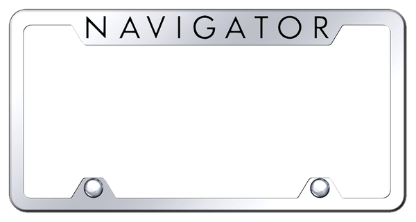 Lincoln Navigator Steel Truck Cut-Out Frame - Laser Etched Mirrored License Plate Frame - TF.NAV.EC