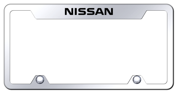 Nissan Nissan Steel Truck Cut-Out Frame - Laser Etched Mirrored License Plate Frame - TF.NIS.EC