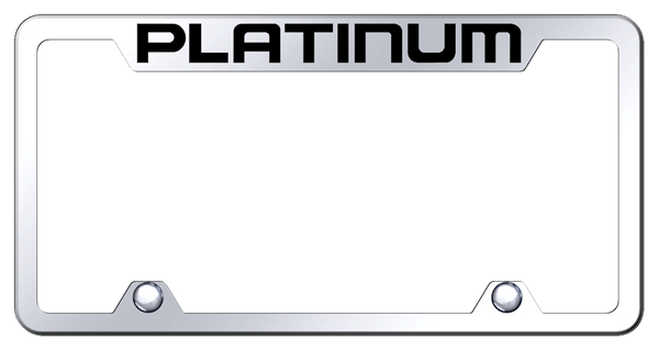 Ford Platinum Steel Truck Cut-Out Frame - Laser Etched Mirrored License Plate Frame - TF.PLT.EC